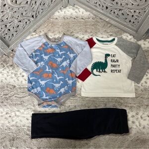 Burt’s Bees Baby Boys 18 months set dinosaurs pastel holiday coastal preppy fall